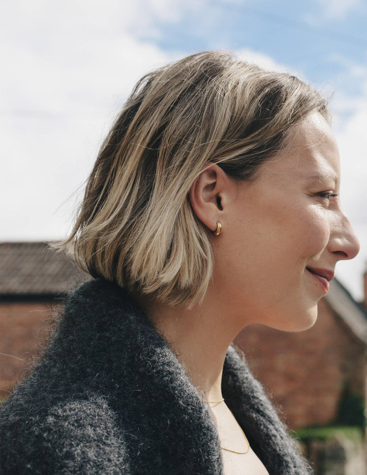 Gold Small Leverback Bold Hoop Earrings | Tarnish-free