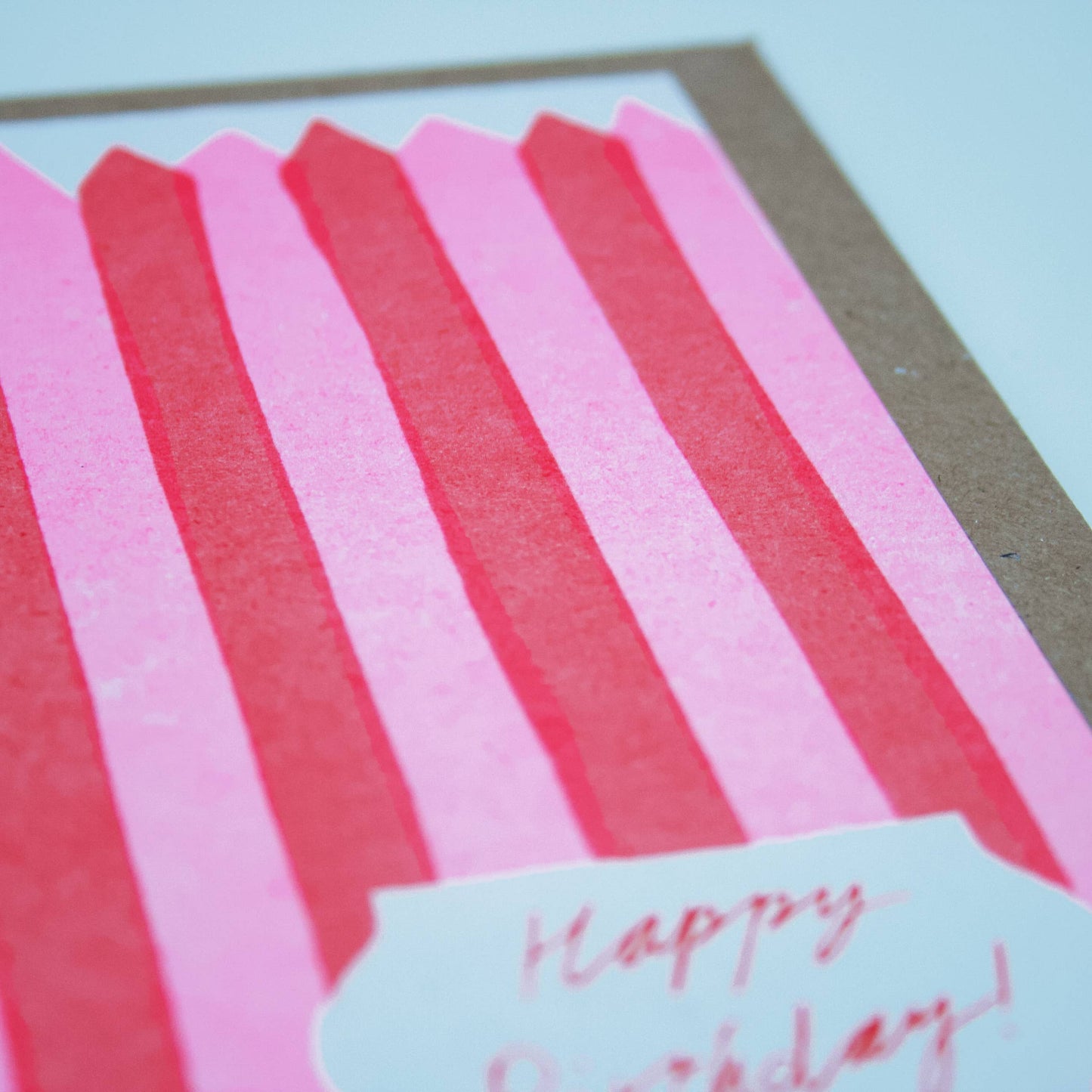 Happy Birthday Pink Stripes Card