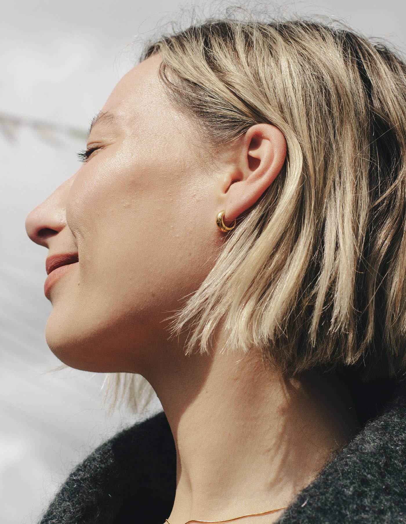 Gold Small Leverback Bold Hoop Earrings | Tarnish-free