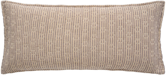 Kantha Stitch Striped Cushion | Natural/Brown