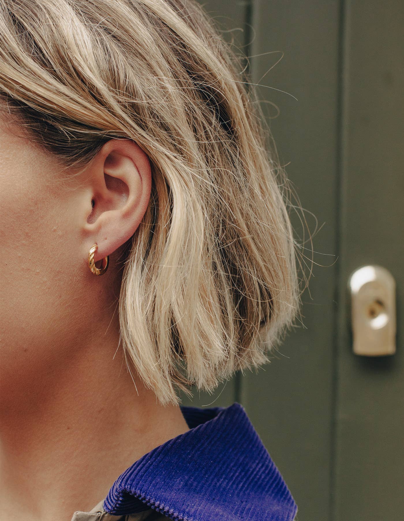 Gold Mini Twist Leverback Huggie Hoop Earrings | Tarnish-free