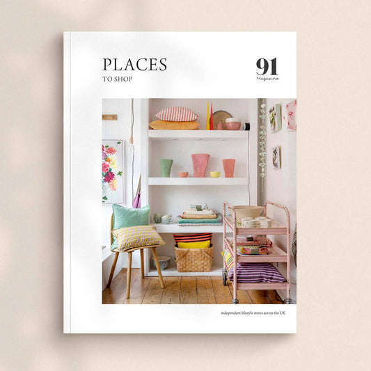 91 Magazine PLACES to shop front cover on a beige background.