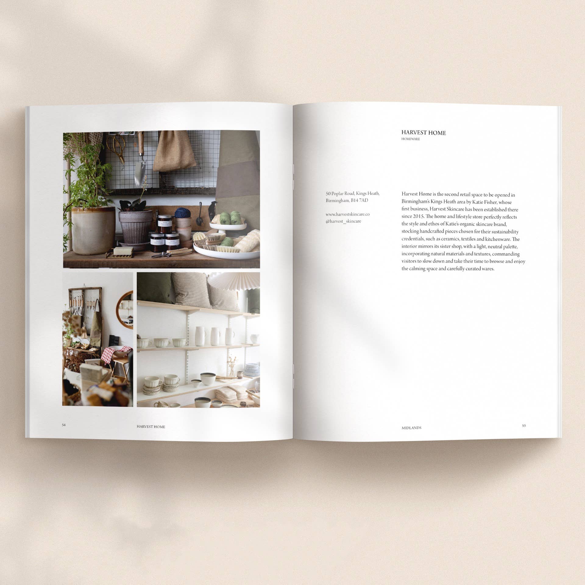 91 Magazine PLACES to shop open page layout on a beige background.