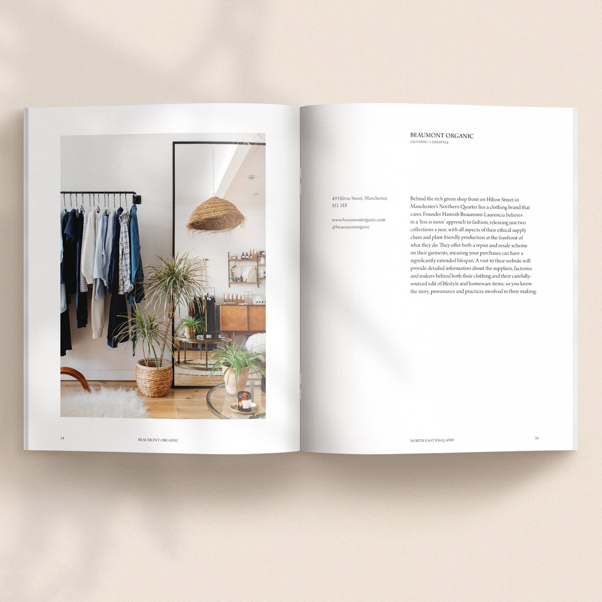 91 Magazine PLACES to shop open page layout on a beige background.