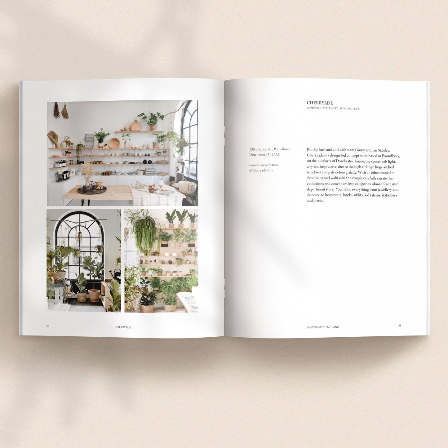 91 Magazine PLACES to shop open page layout on a beige background.