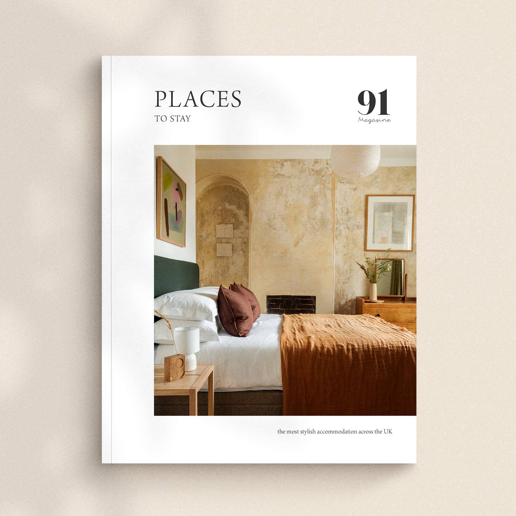 91 Magazine PLACES to stay front cover on a beige background.