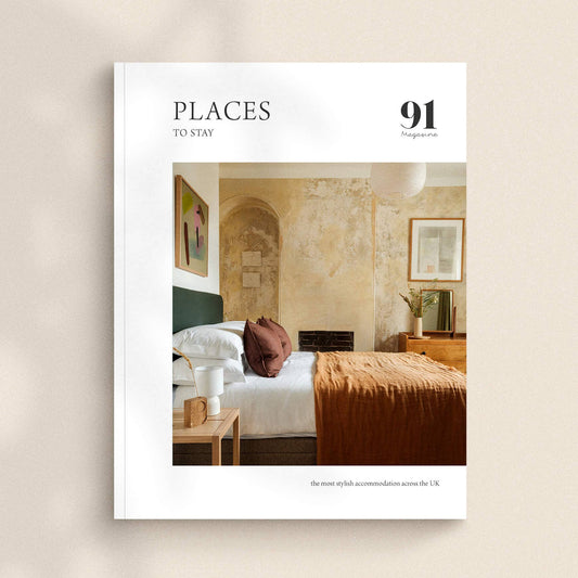 91 Magazine PLACES to stay front cover on a beige background.