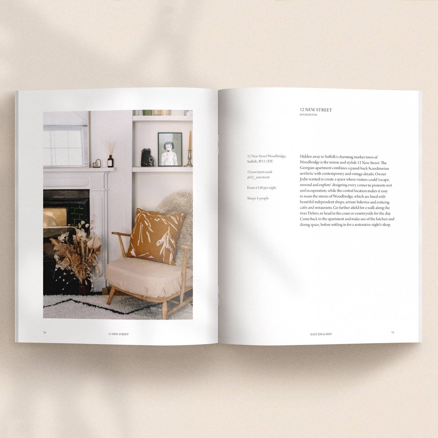 91 Magazine PLACES to stay open page layout on a beige background.