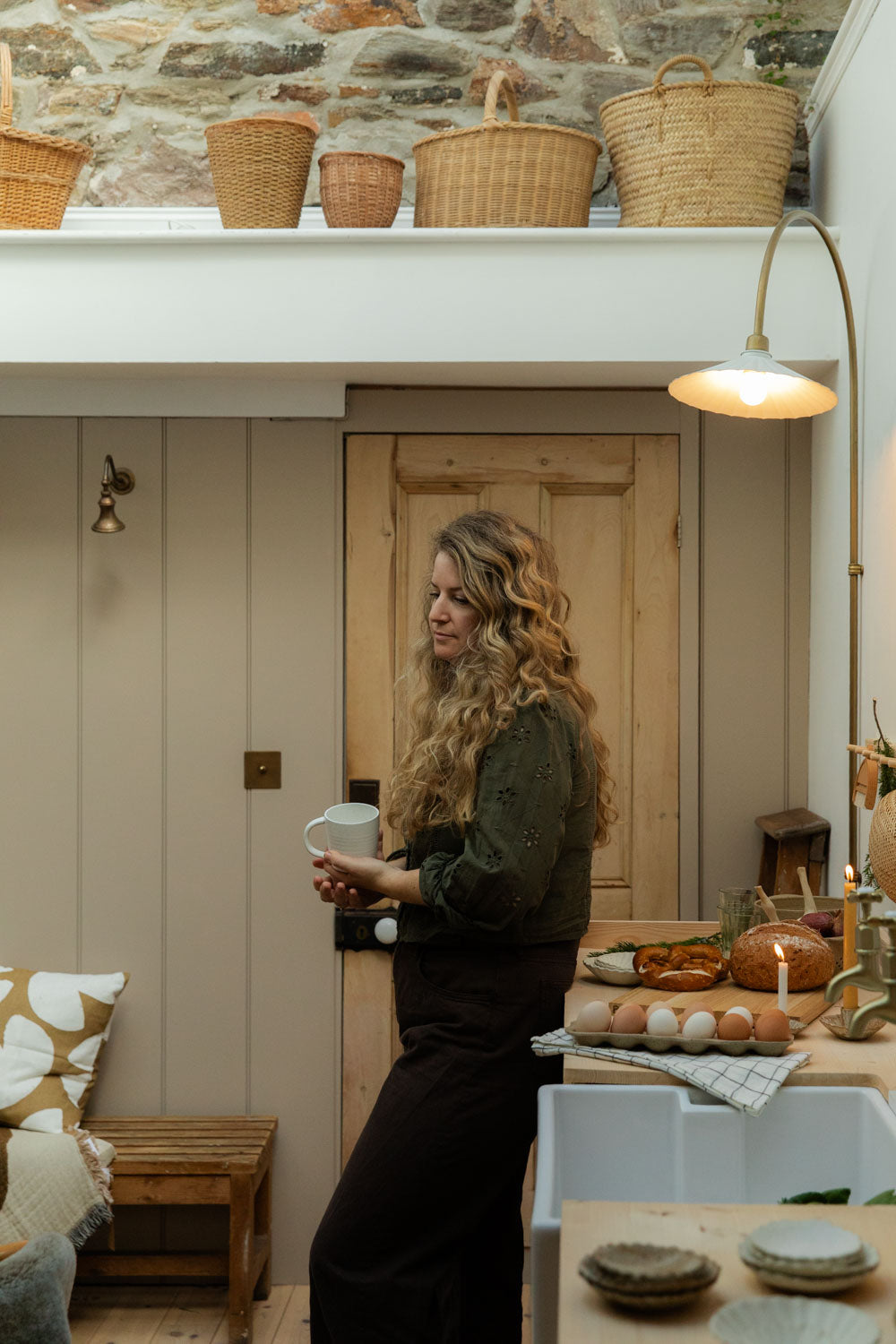 Kökshandduk | White/Brown Check Tea Towel