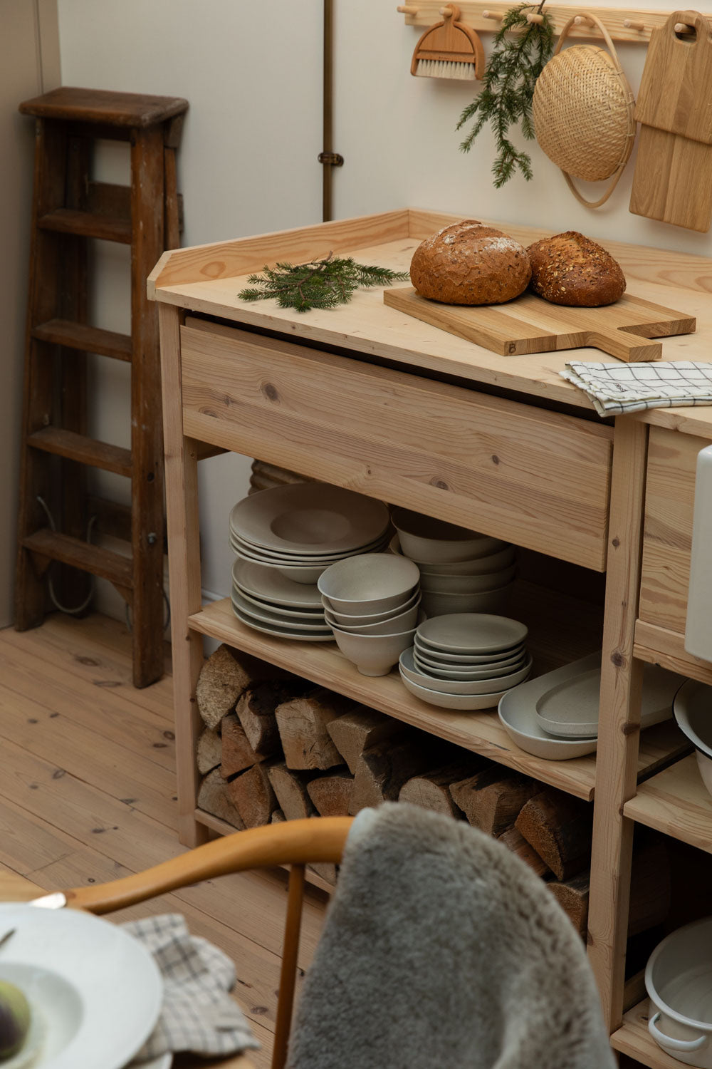 Kökshandduk | White/Brown Check Tea Towel