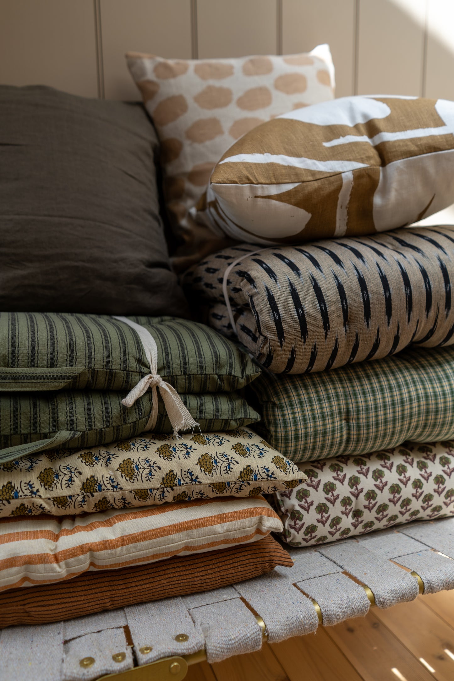 Cotton Mattress | Moss Green Stripe