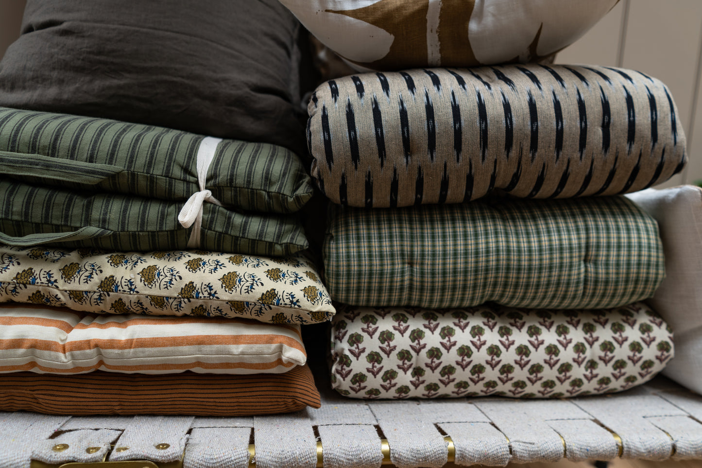 Cotton Mattress | Moss Green Stripe