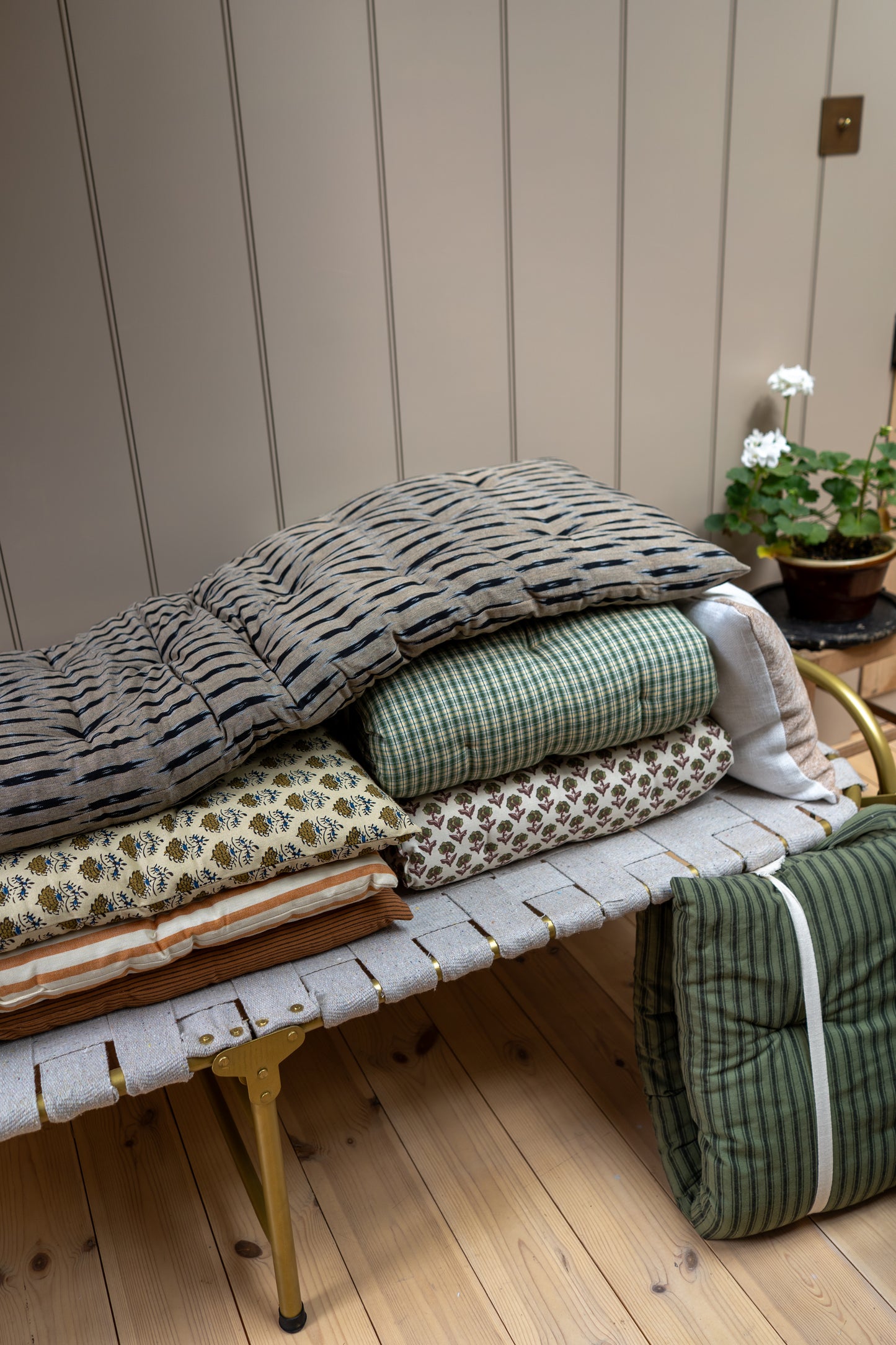 Cotton Mattress | Moss Green Stripe