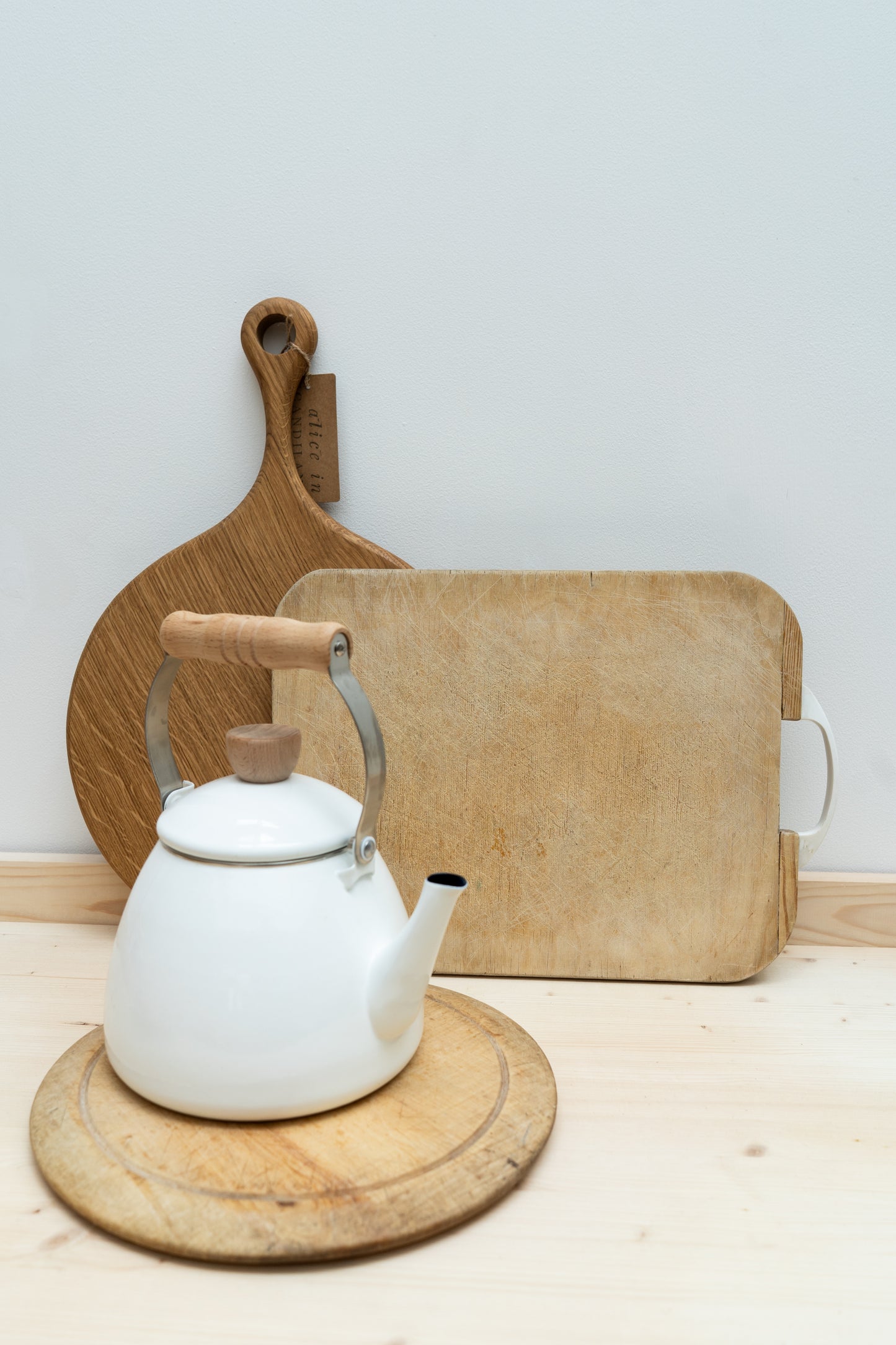 Enamel Stove Kettle | Warm White