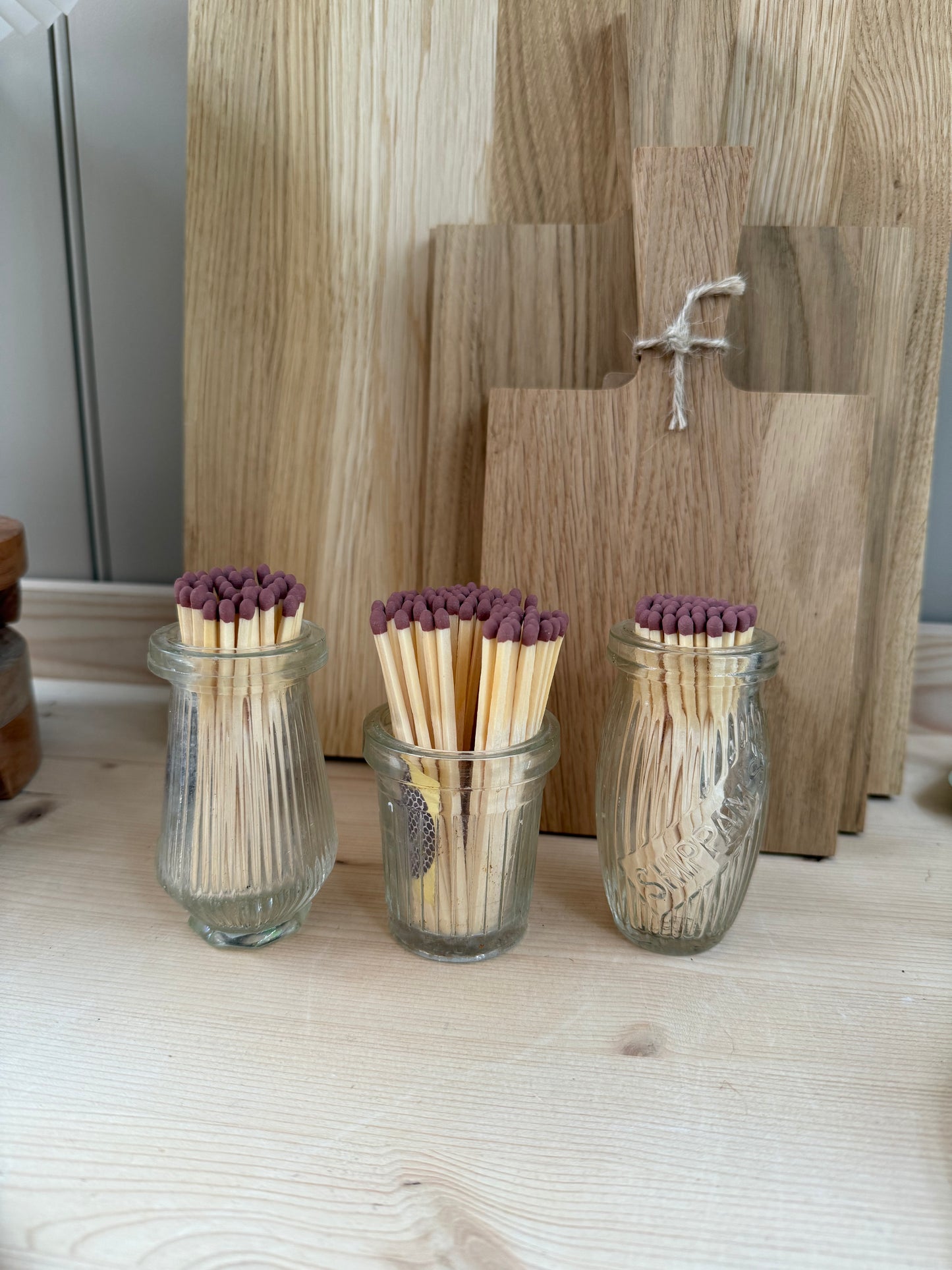 Vintage Glass Match Pot + Strike