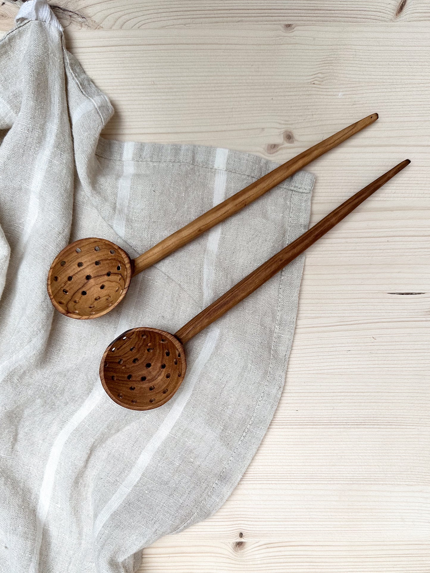 Olive Wood Straining Spoon