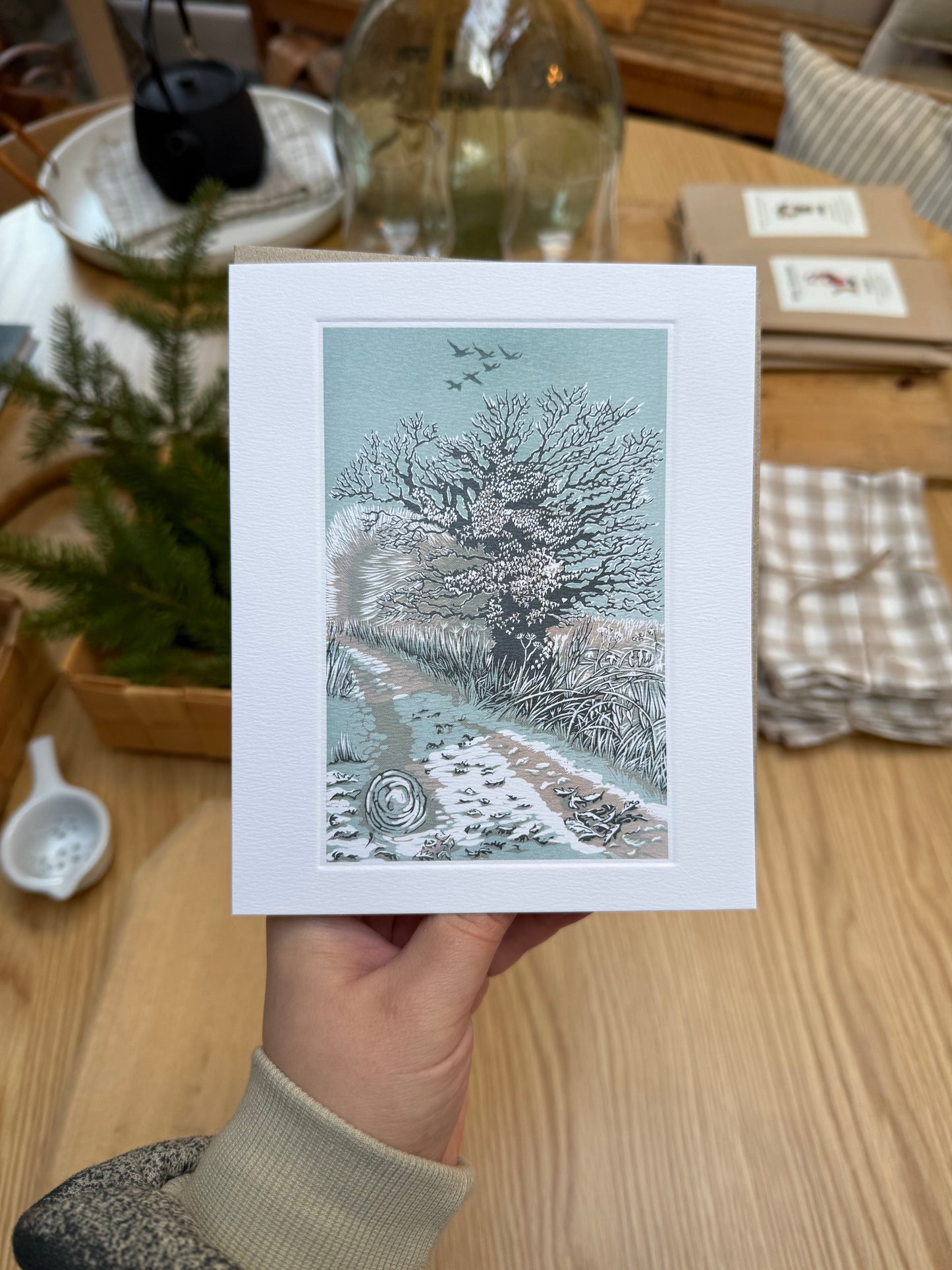 Frosted Oak Card
