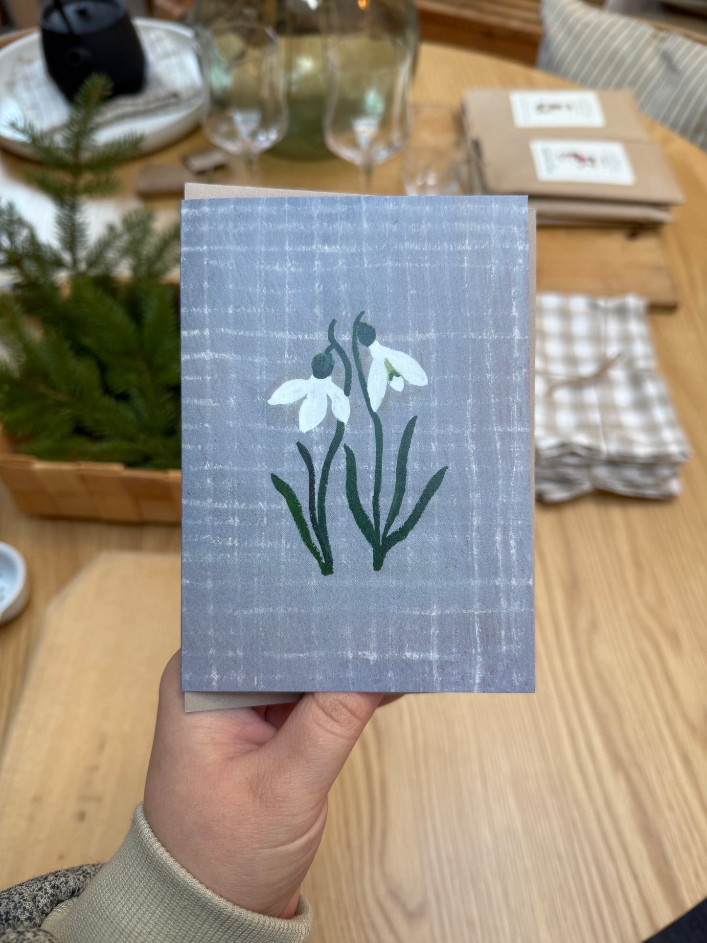 Checkerboard Snowdrops Card