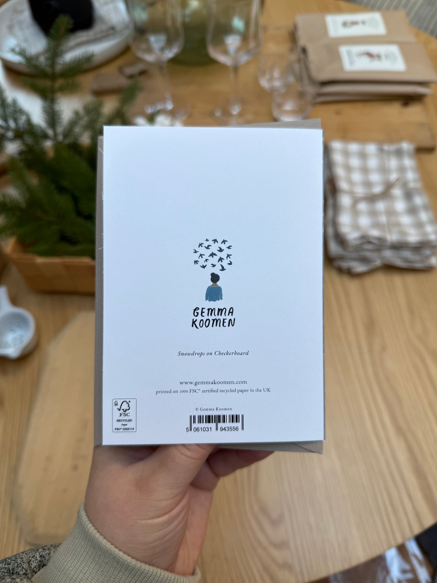 Checkerboard Snowdrops Card