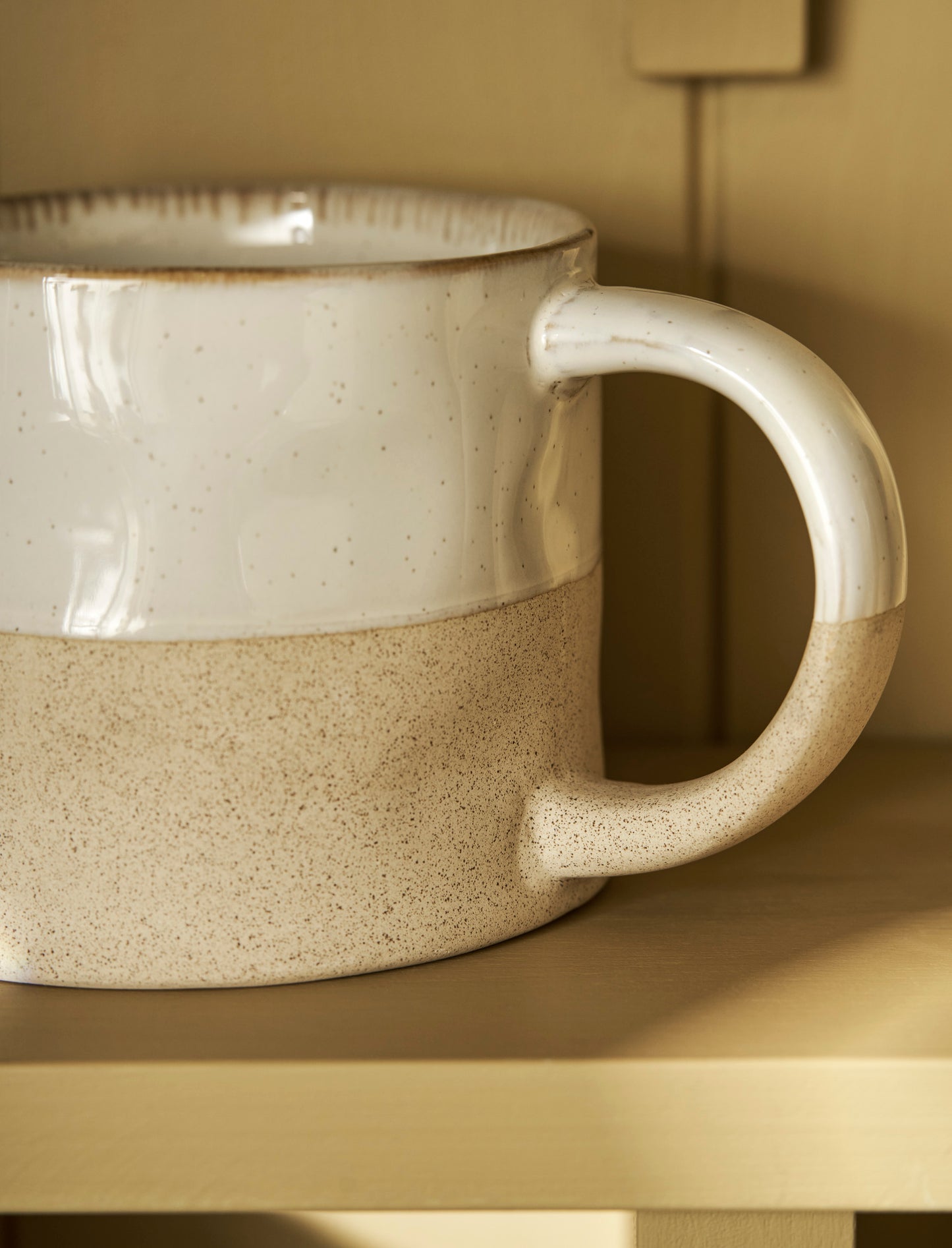 Half Glazed Mug | White