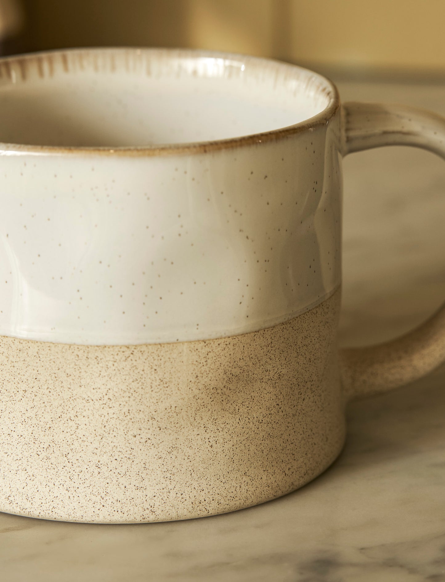 Half Glazed Mug | White