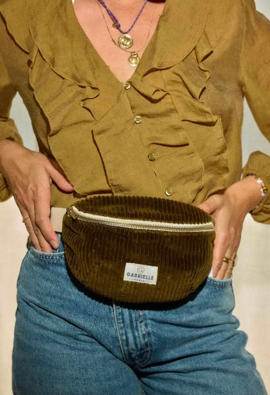 Olive Waist Bag | Velvet Corduroy