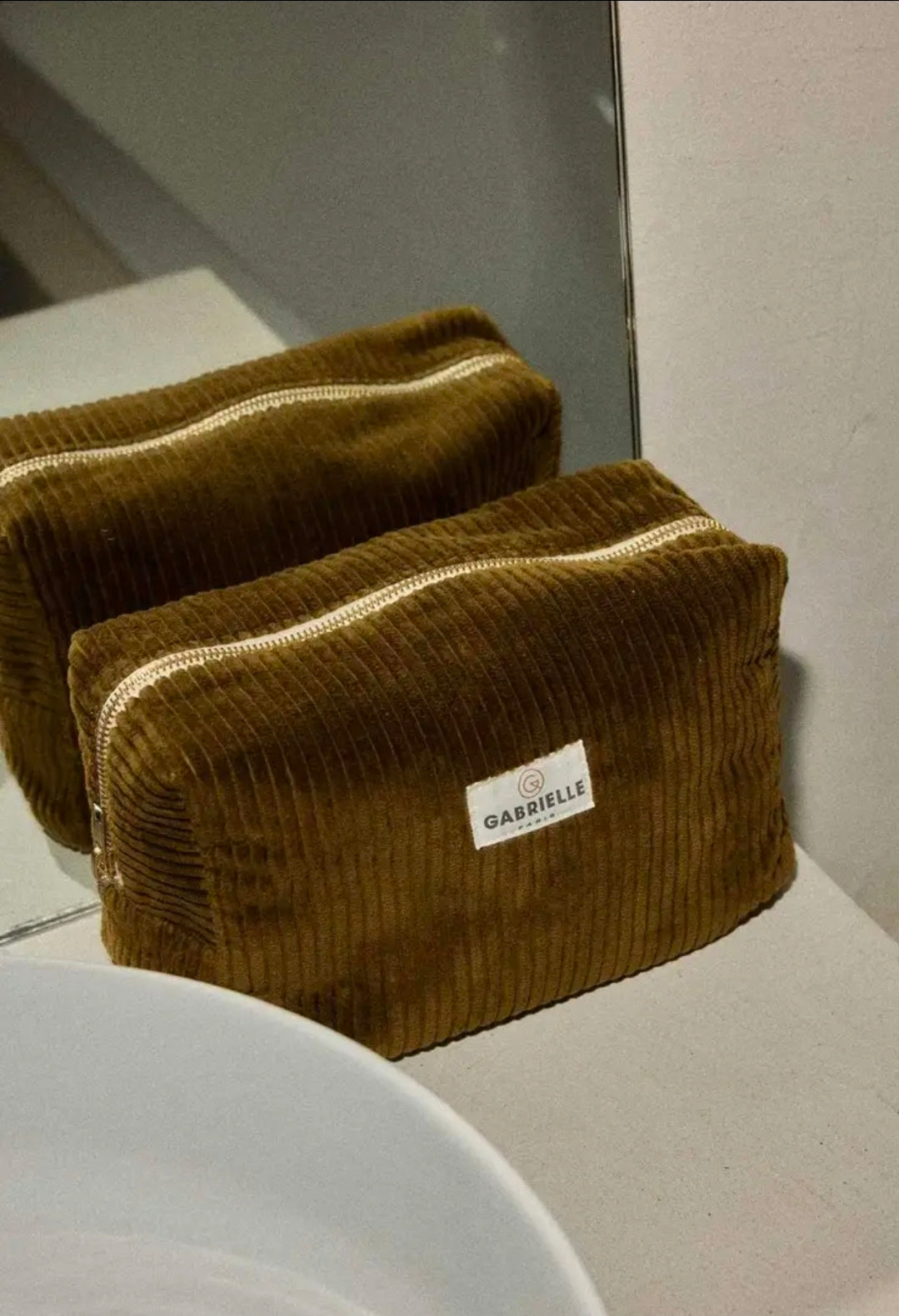 Olive Toiletry Bag | Velvet Corduroy