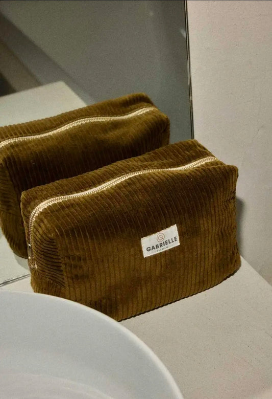 Olive Toiletry Bag | Velvet Corduroy