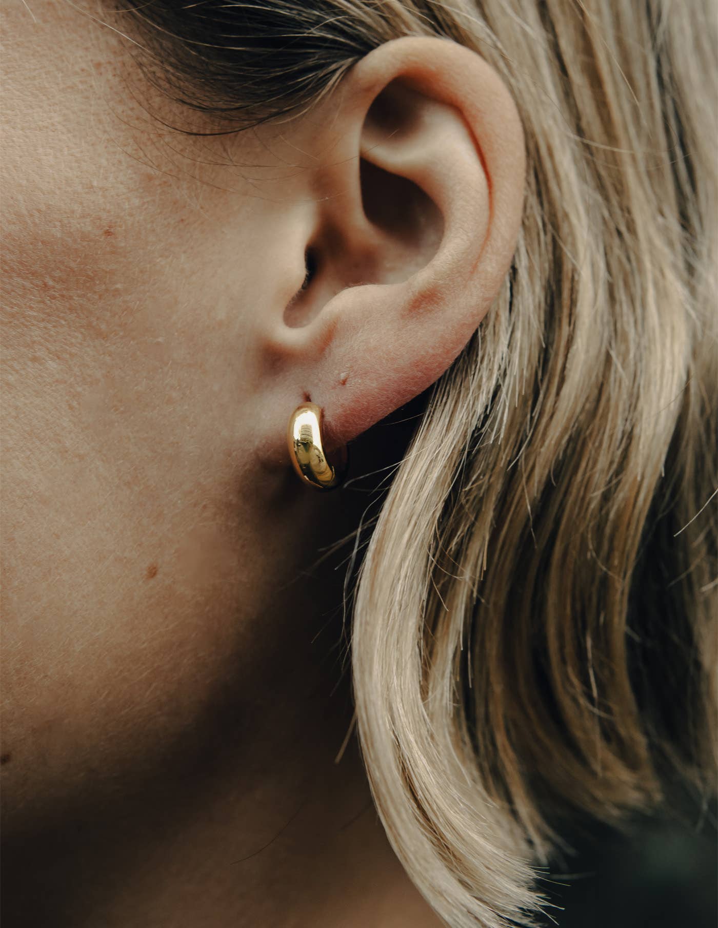 Gold Small Leverback Bold Hoop Earrings | Tarnish-free