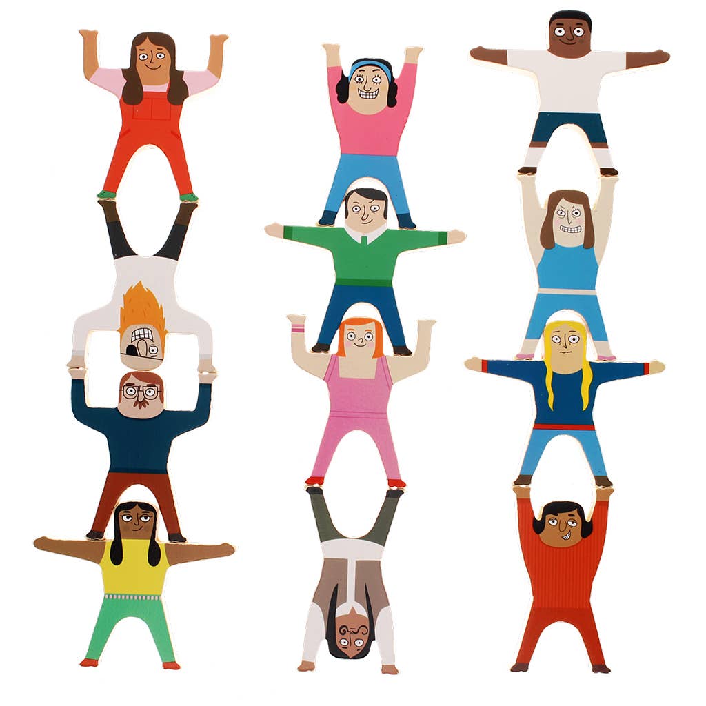 Wooden stacking characters game