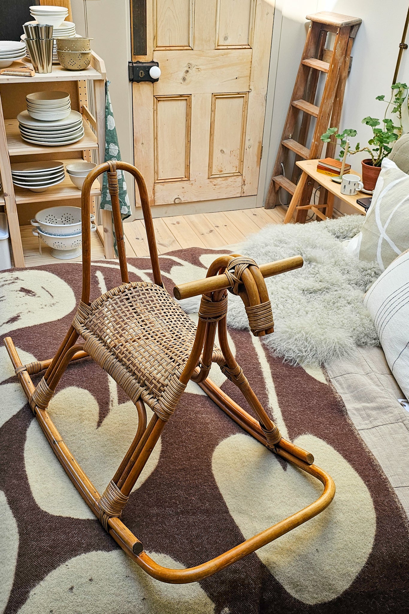 Vintage Franco Albini Bamboo Rocking Horse