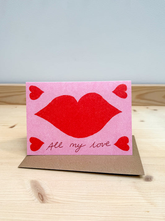 All My Love Kiss Card