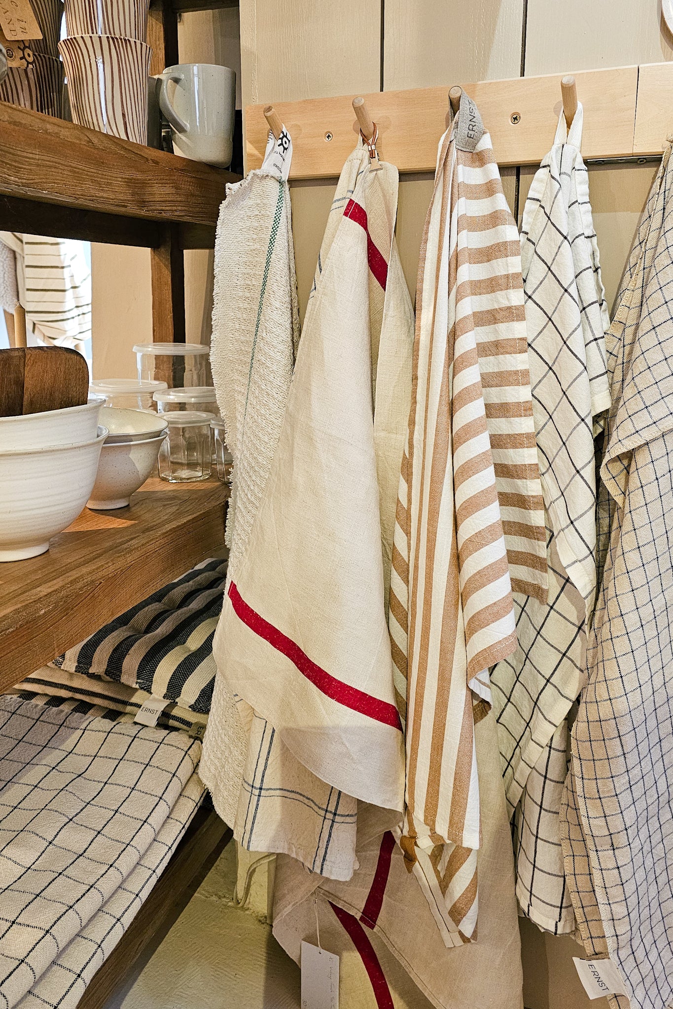 French Linen Tea Towel | XL Red Stripe