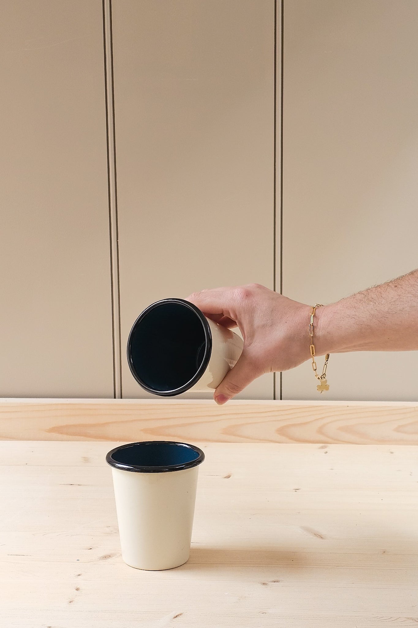 Colour Block Vintage Enamel Cups | Various