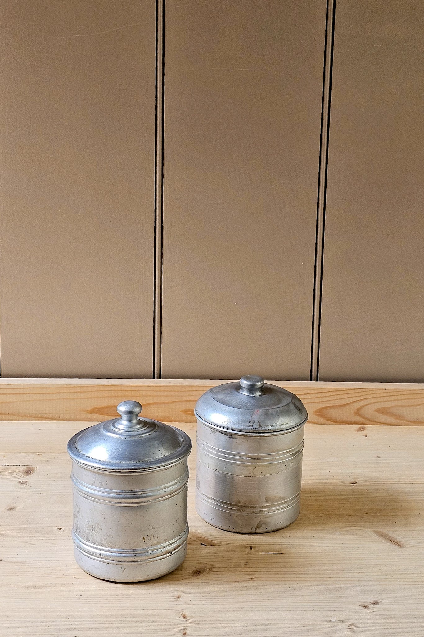 Vintage French Aluminium Storage Jar | Various