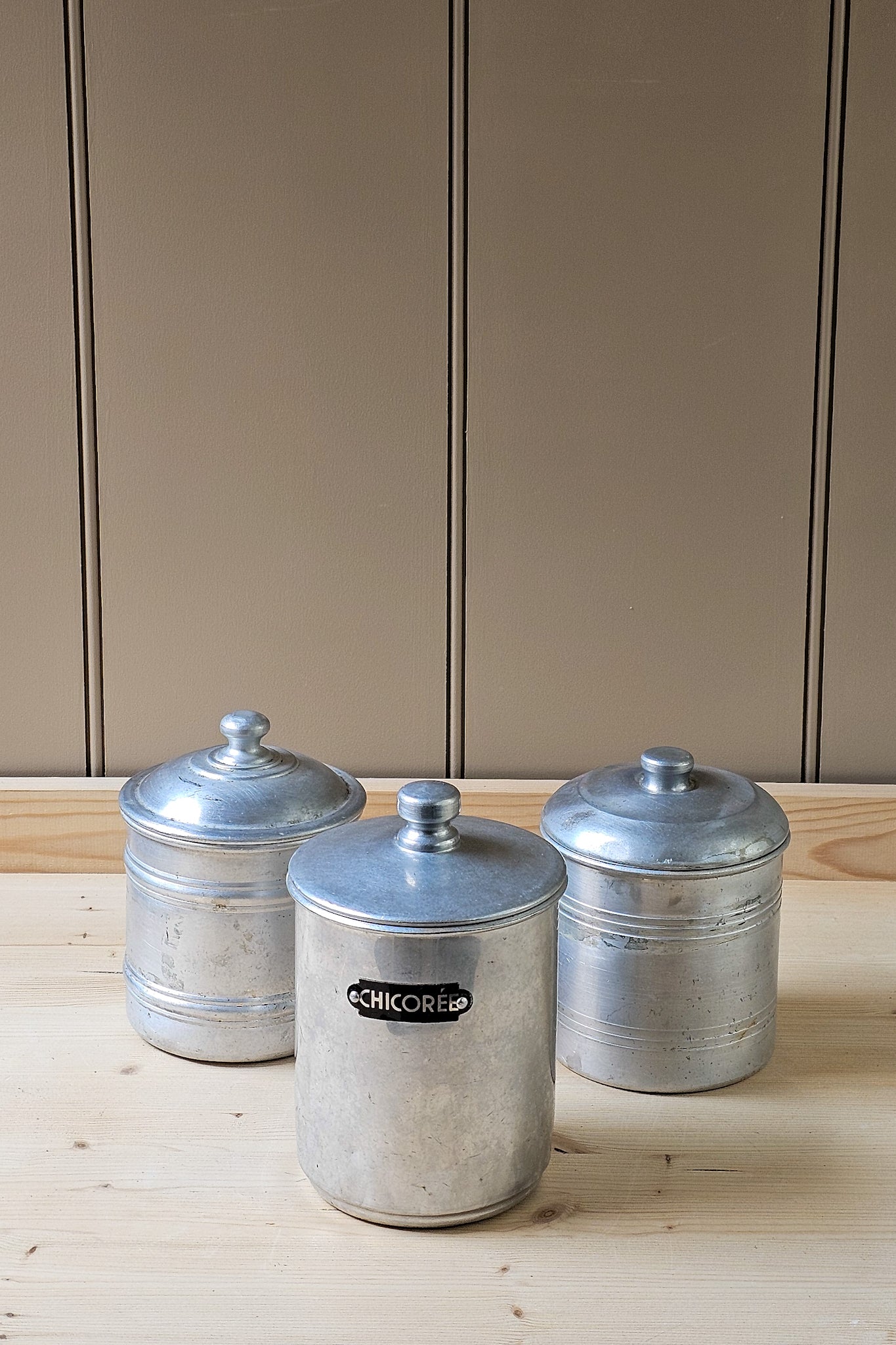Vintage French Aluminium Storage Jar | Various
