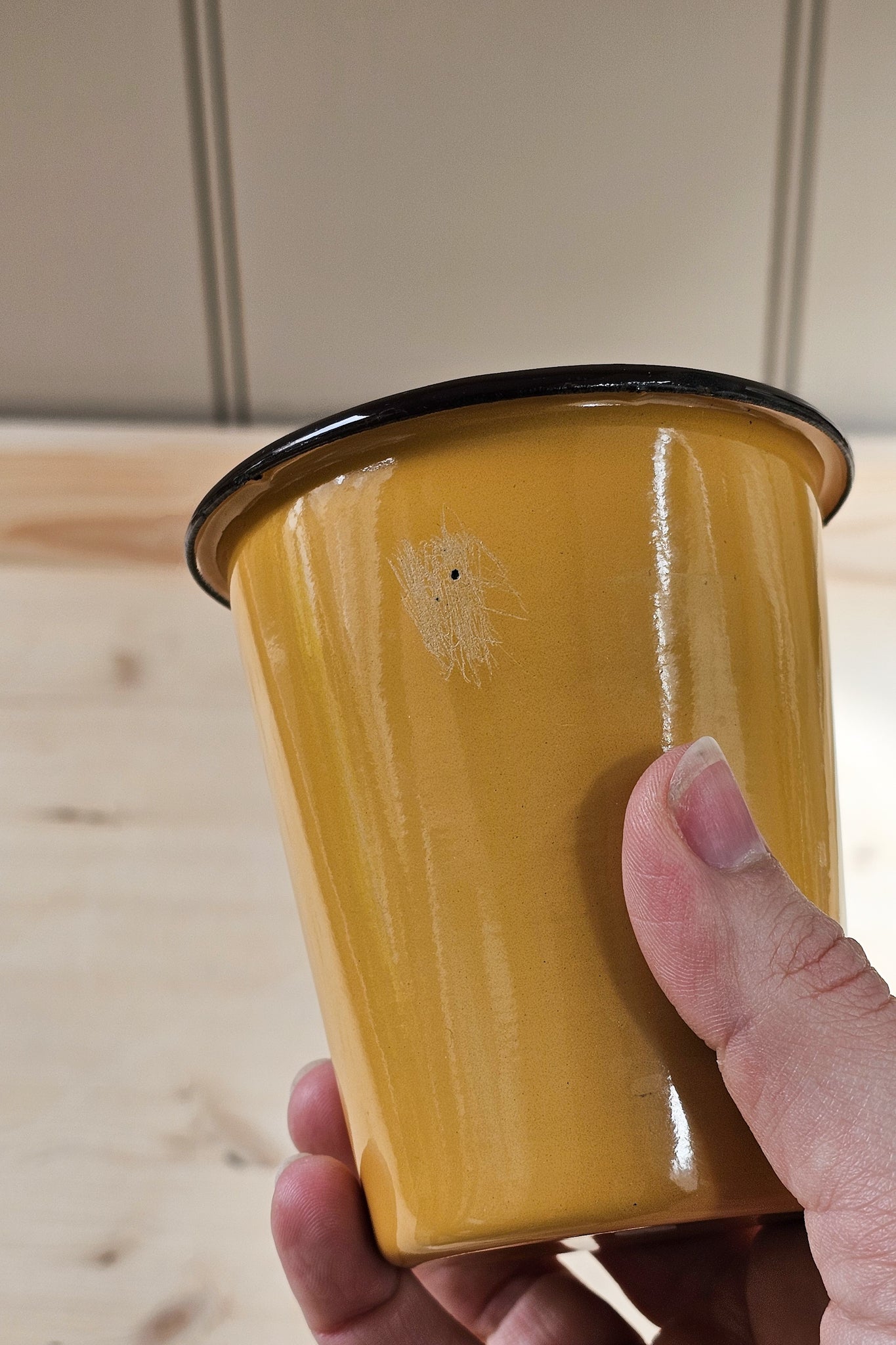 Colour Block Vintage Enamel Cups | Various