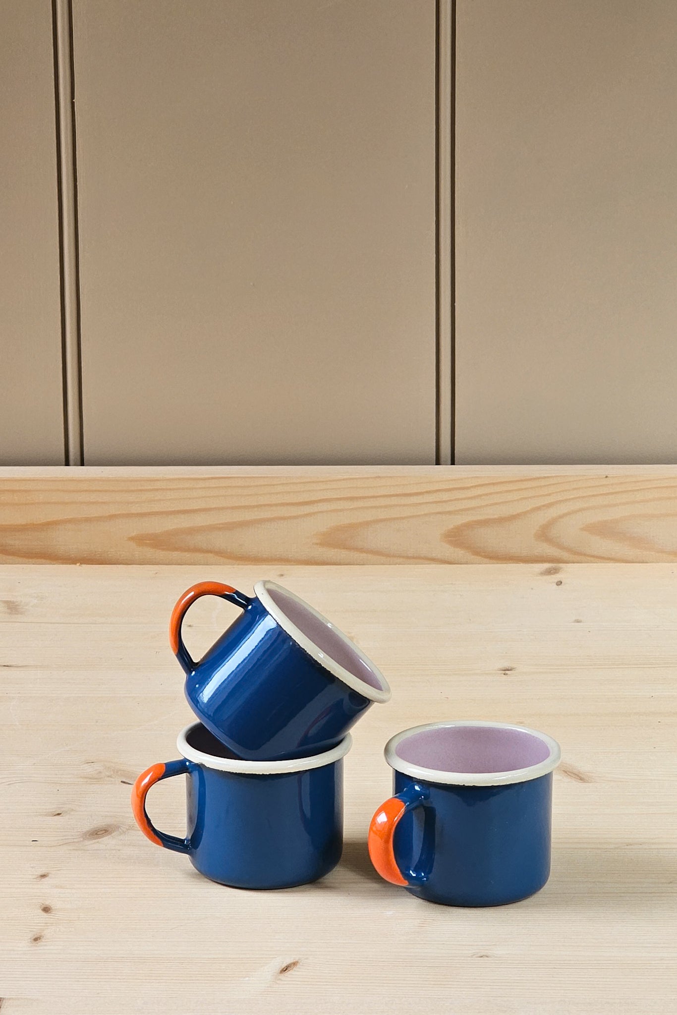 Colour Block Vintage Enamel Cups | Various