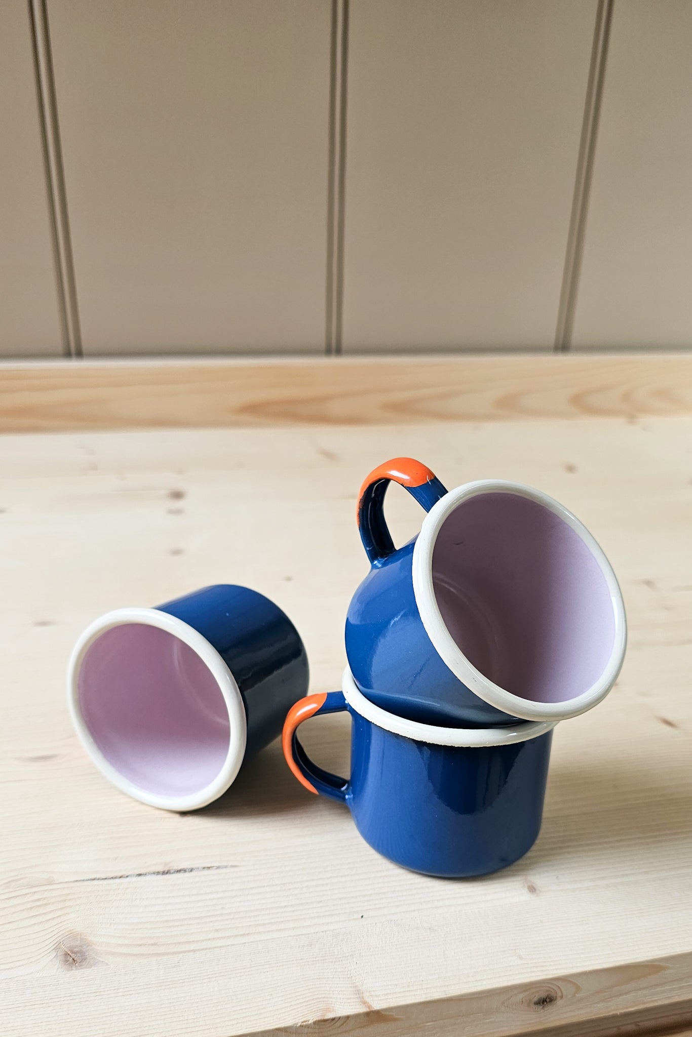 Colour Block Vintage Enamel Cups | Various