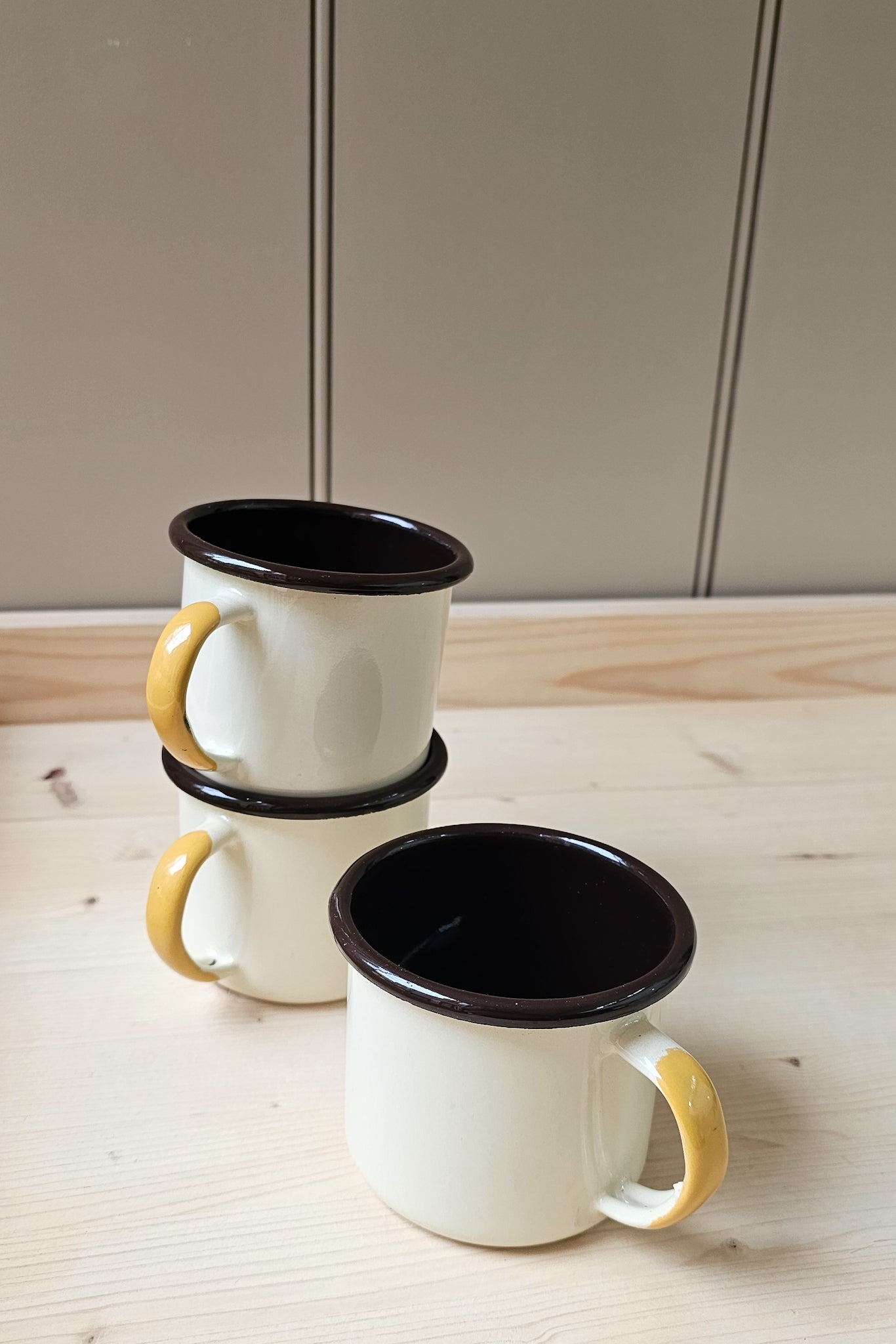 Colour Block Vintage Enamel Cups | Various