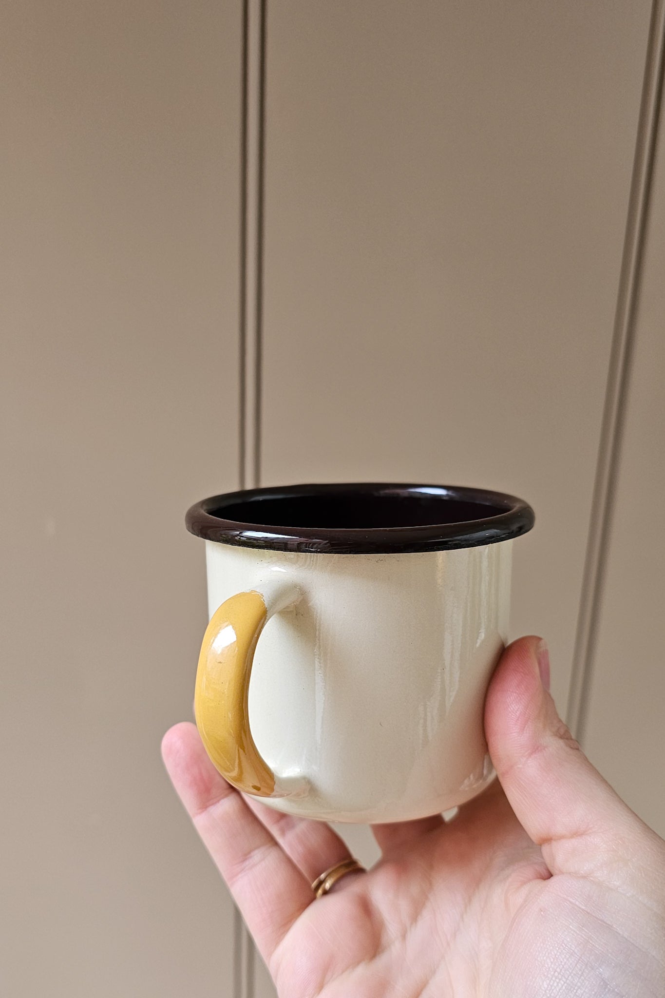 Colour Block Vintage Enamel Cups | Various