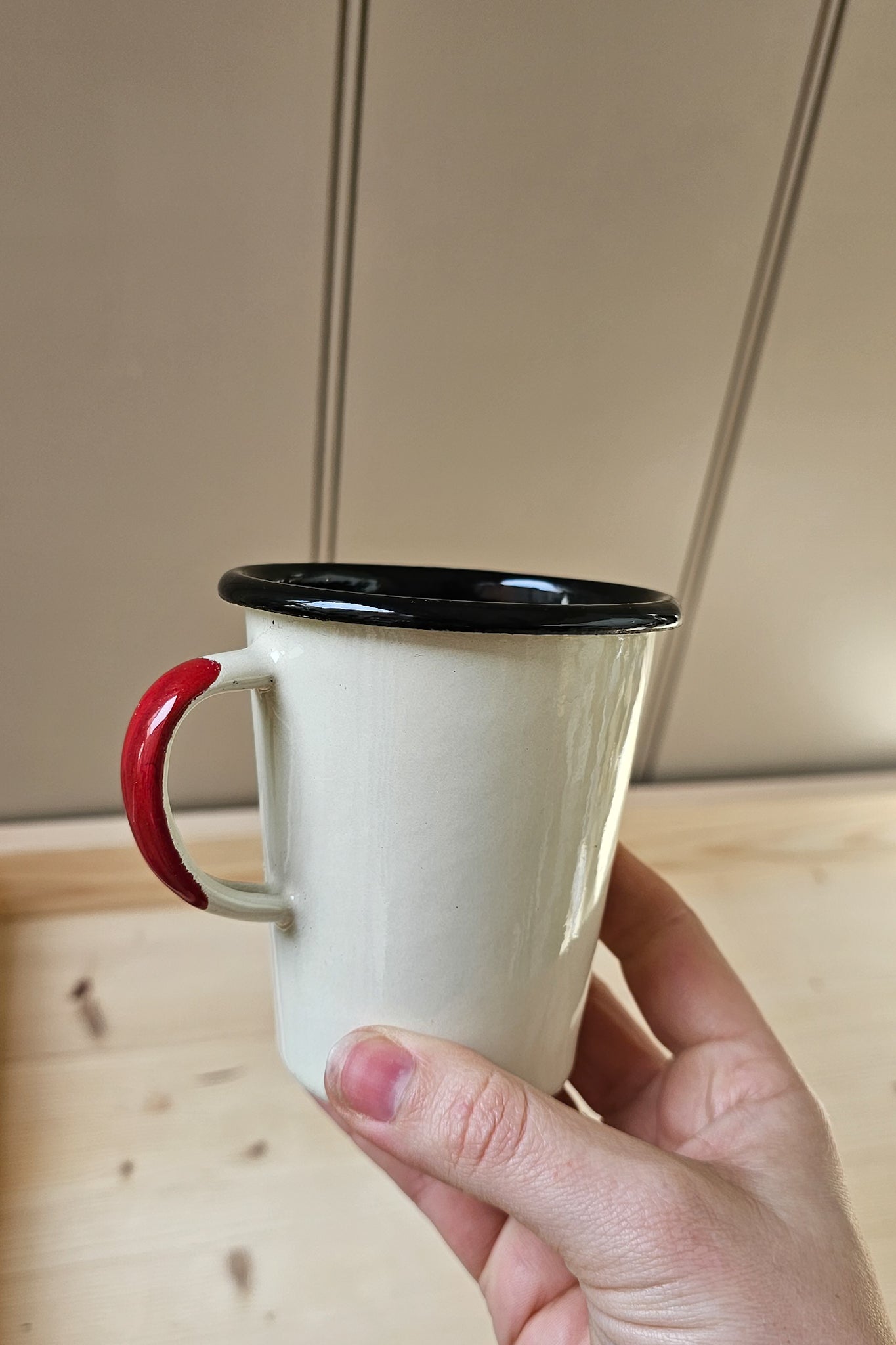 Colour Block Vintage Enamel Cups | Various