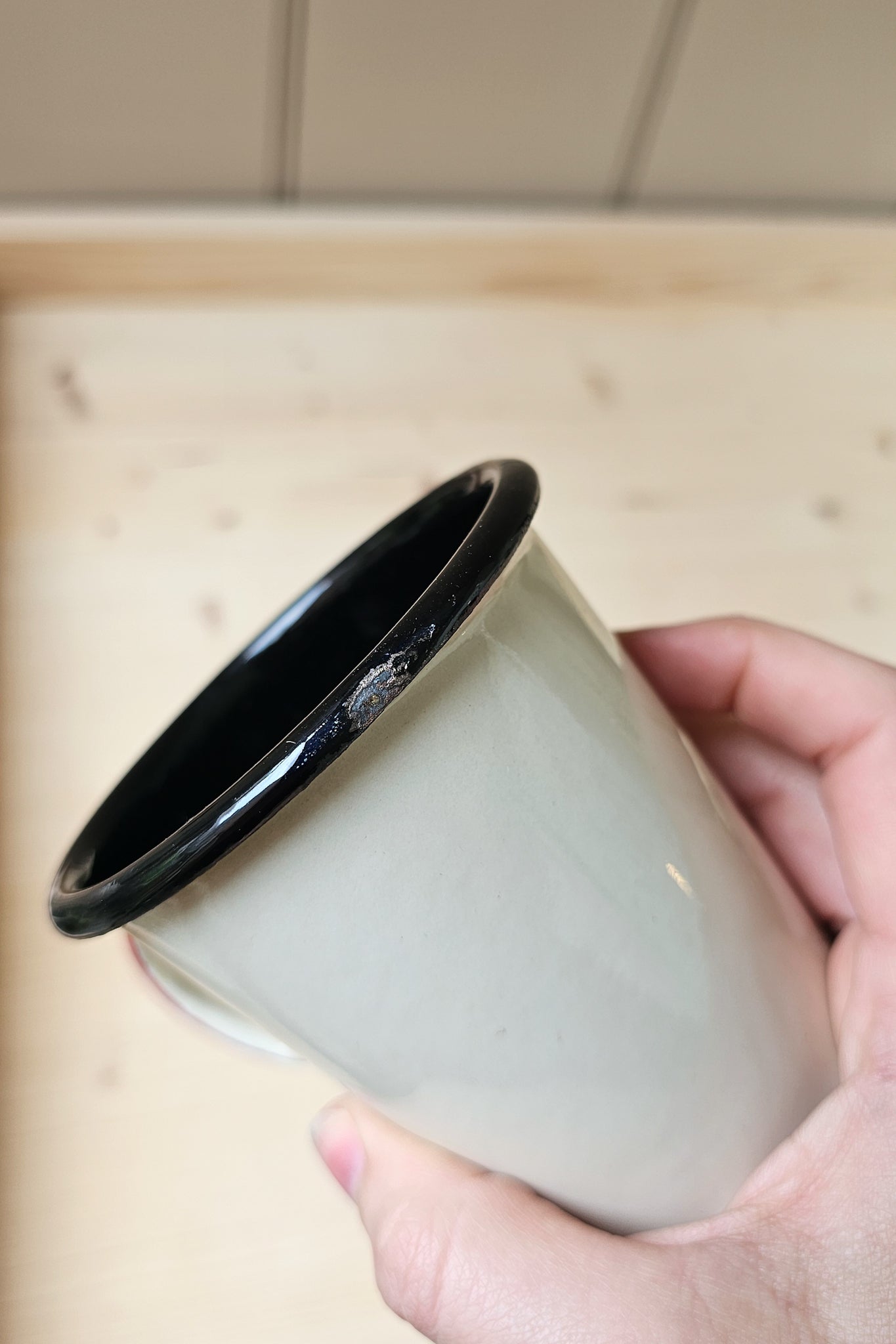 Colour Block Vintage Enamel Cups | Various