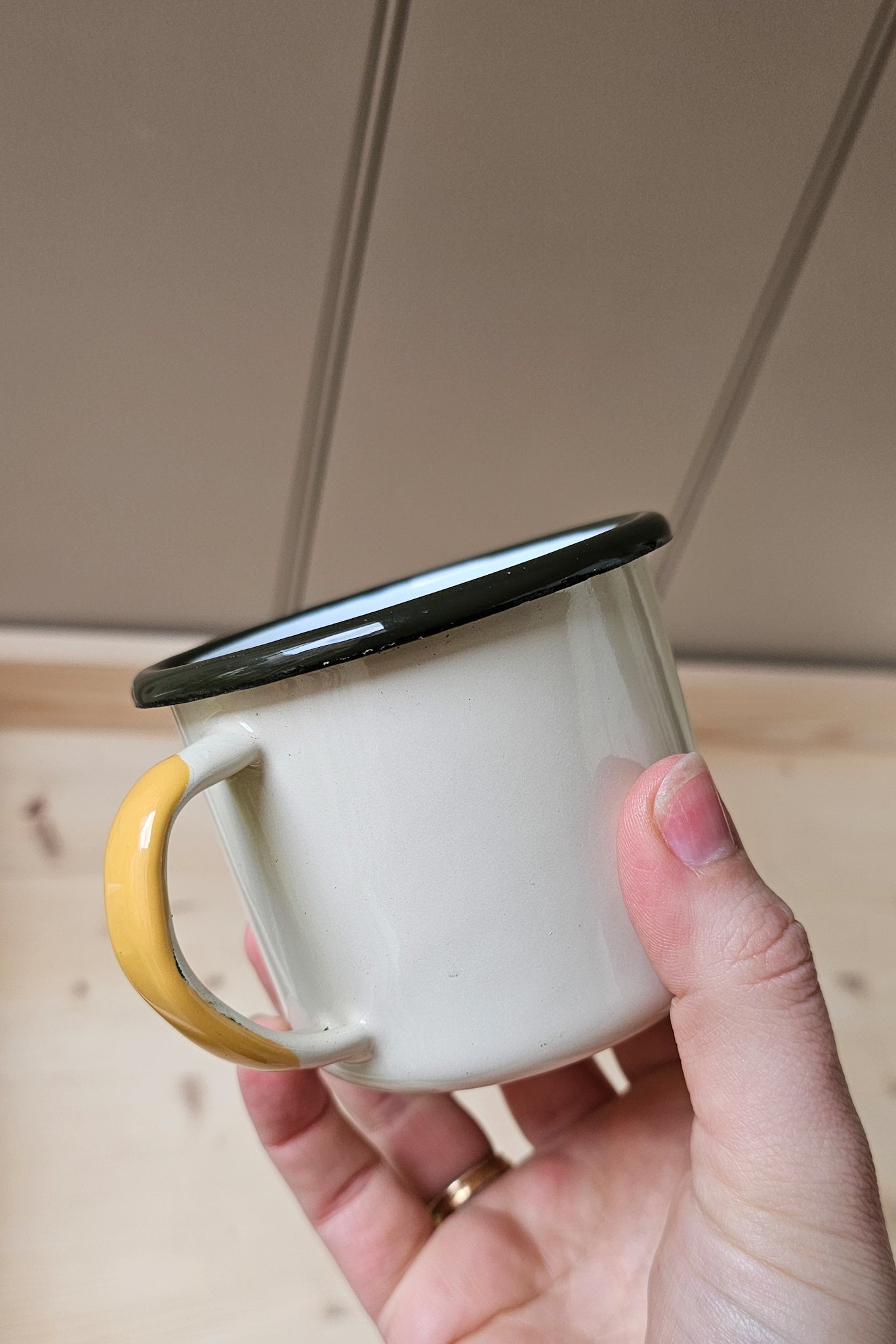 Colour Block Vintage Enamel Cups | Various