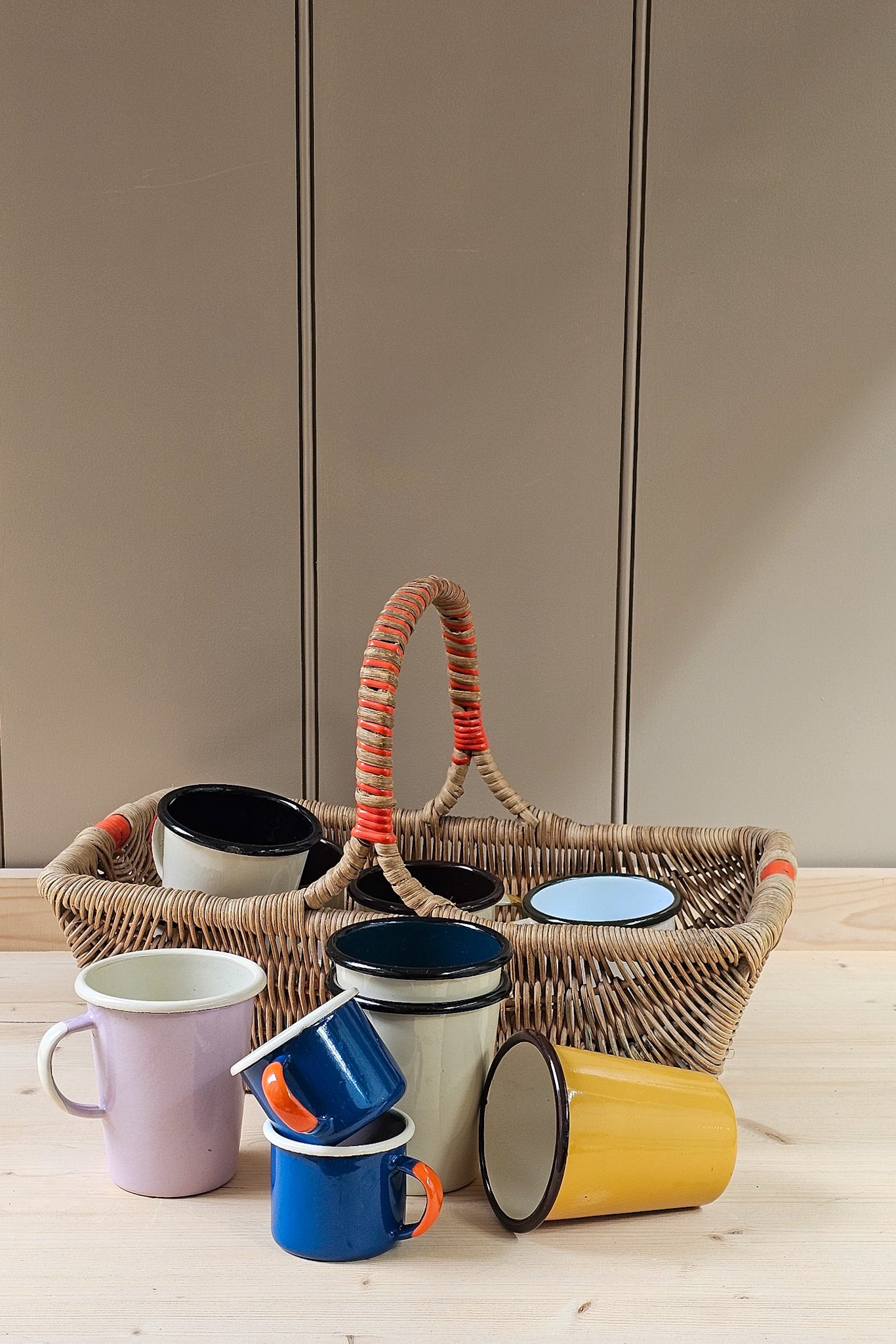 Colour Block Vintage Enamel Cups | Various