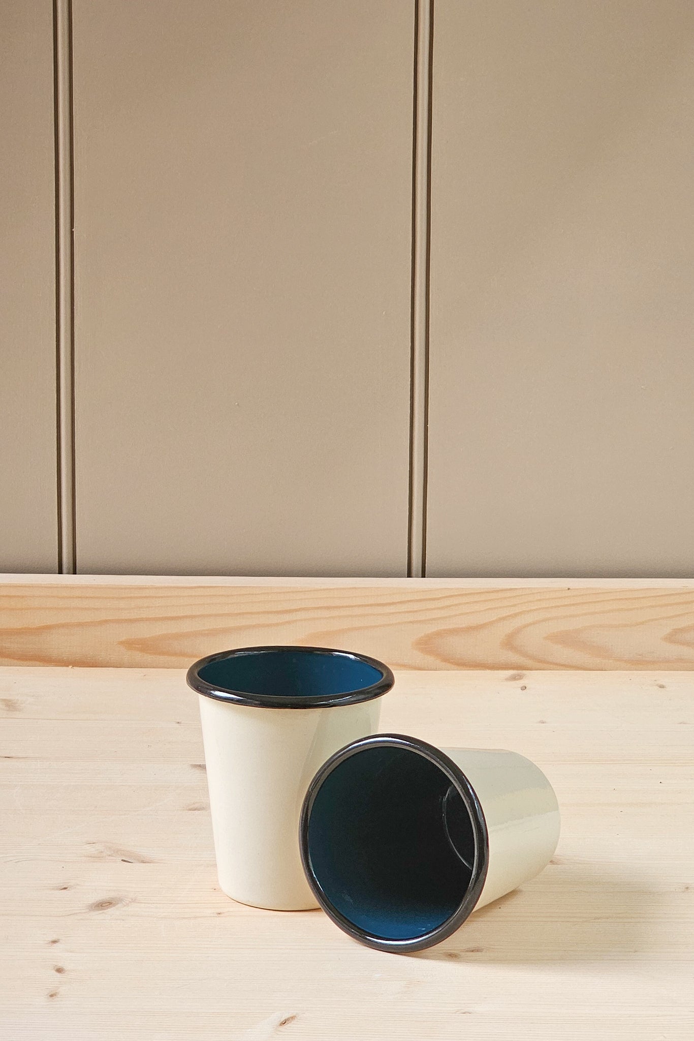 Colour Block Vintage Enamel Cups | Various