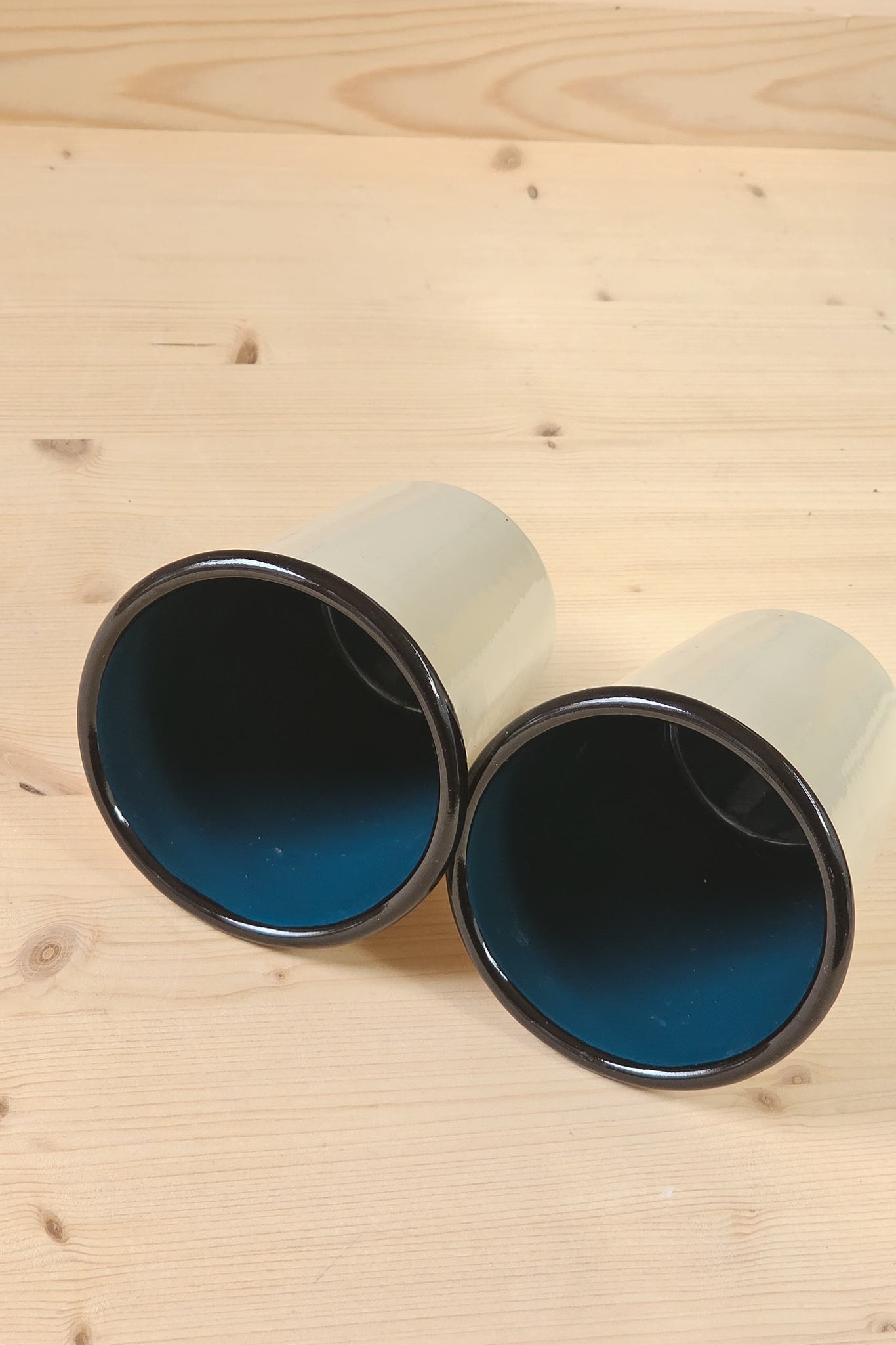 Colour Block Vintage Enamel Cups | Various