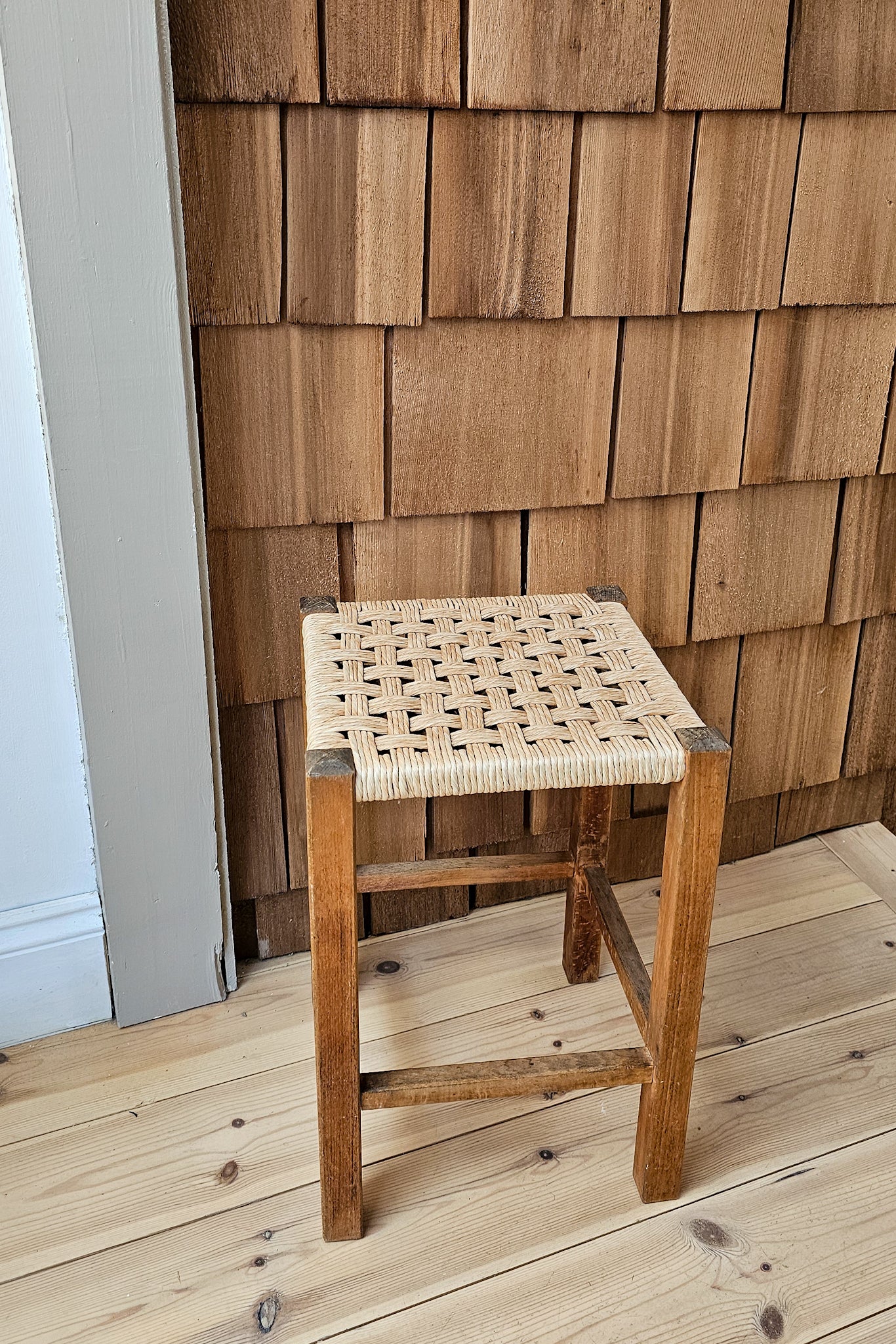 Vintage Woven Top Stool