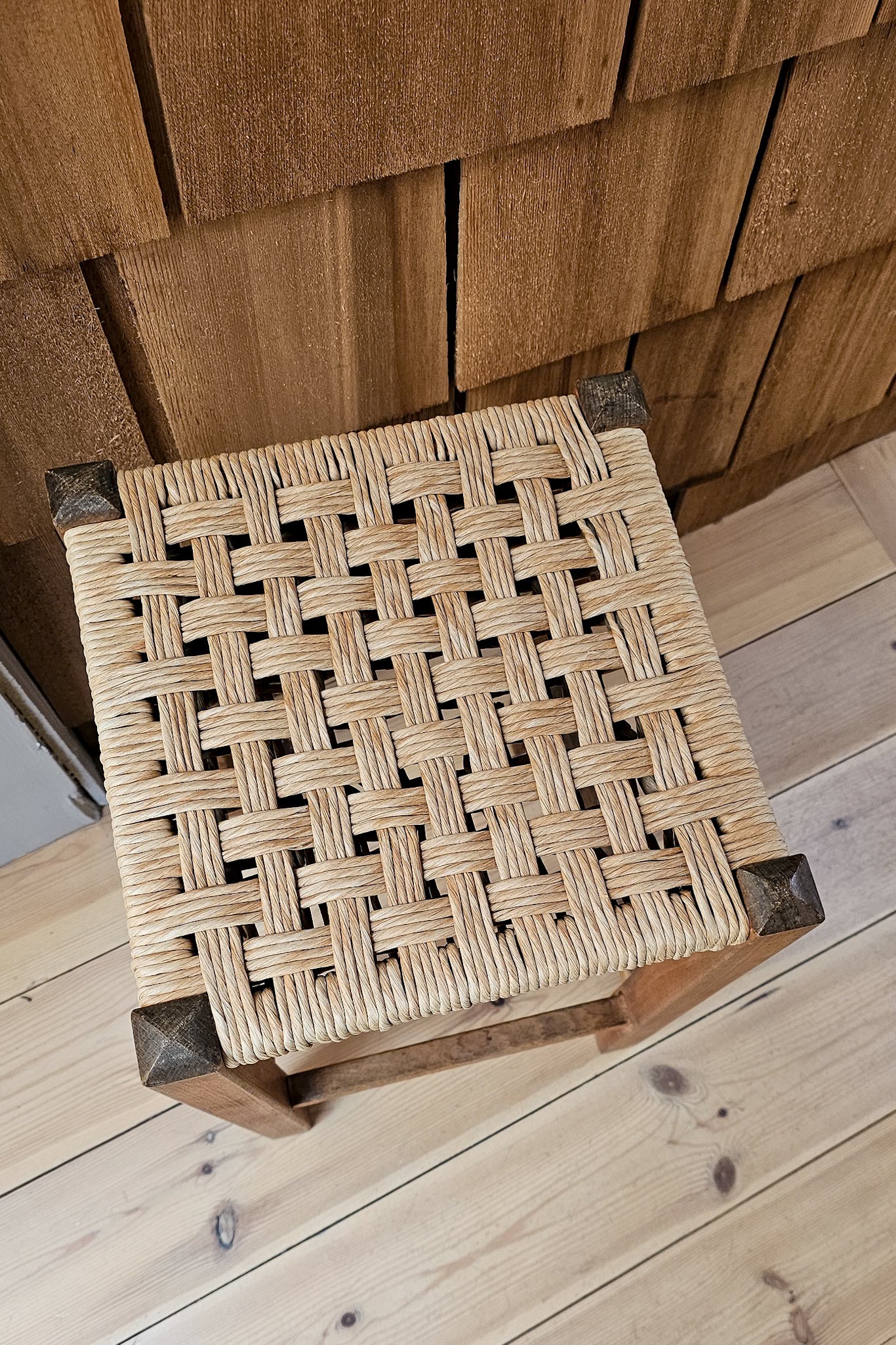 Vintage Woven Top Stool