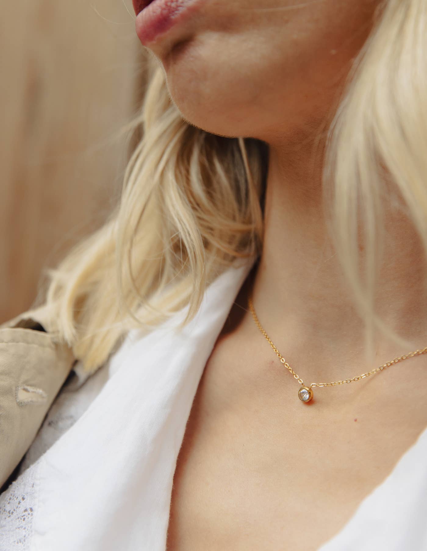 Gold Dainty Stone Necklace | Tarnish-free